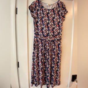 Boden knit midi dress new with tags. Adorable floral/bird pattern